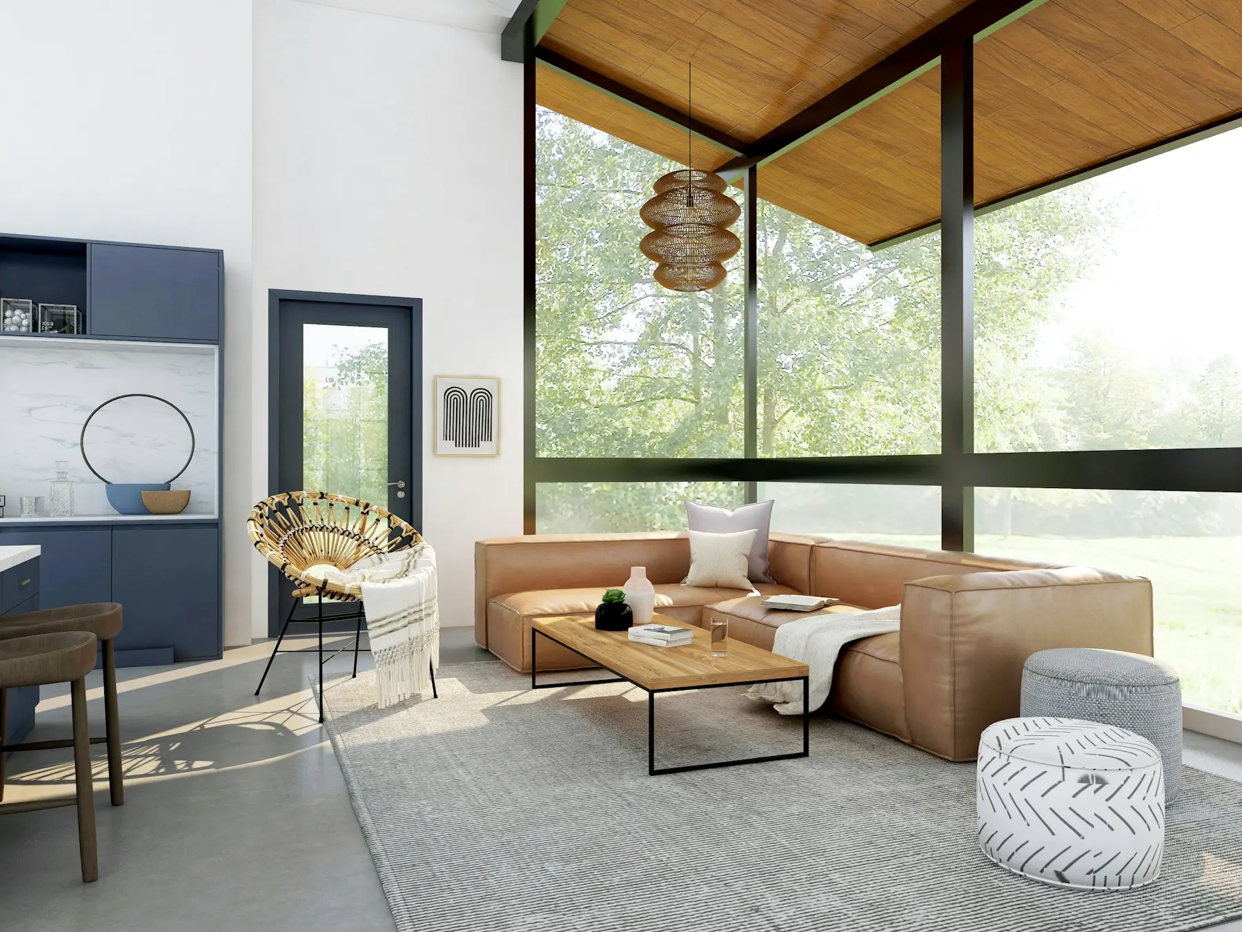 Contemporary home interior with a calm, architectural finish